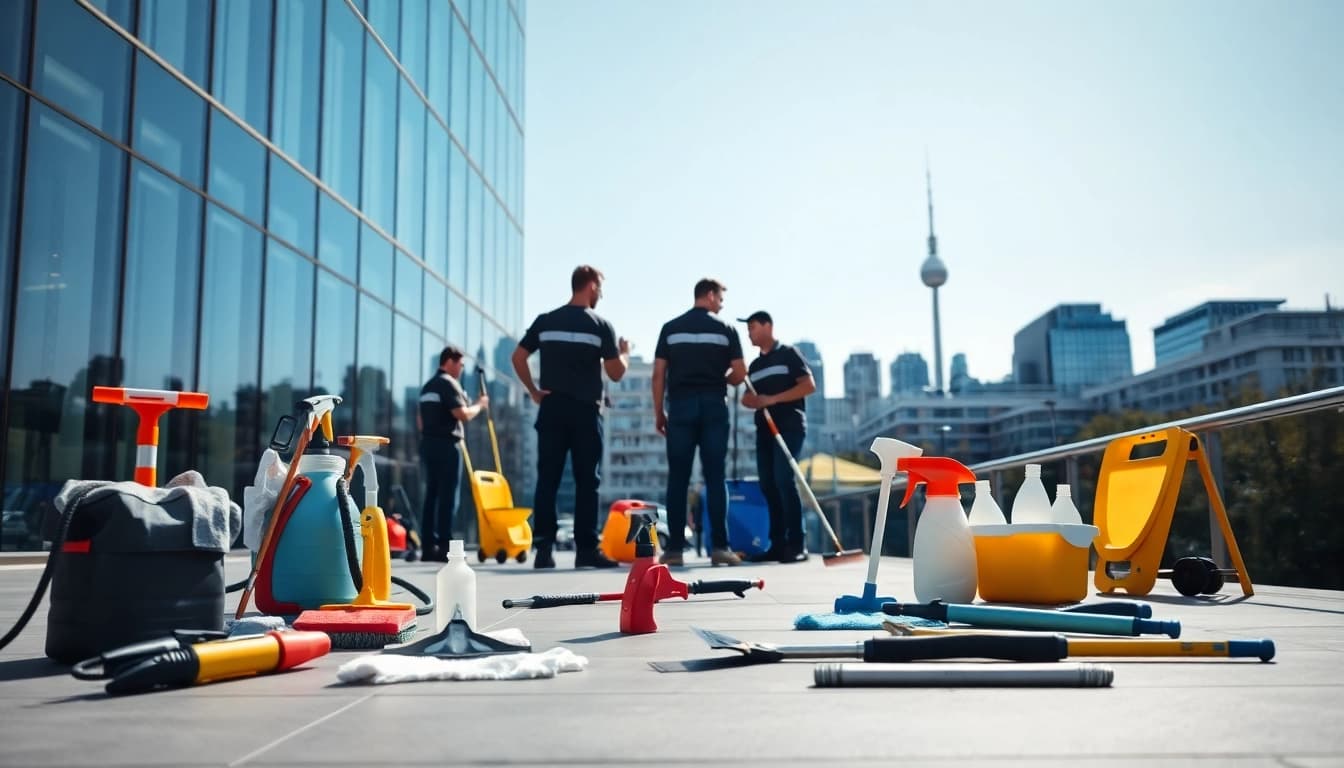 Effiziente gebäudereinigung in berlin mit professionellen Reinigungsteams und modernen Techniken.