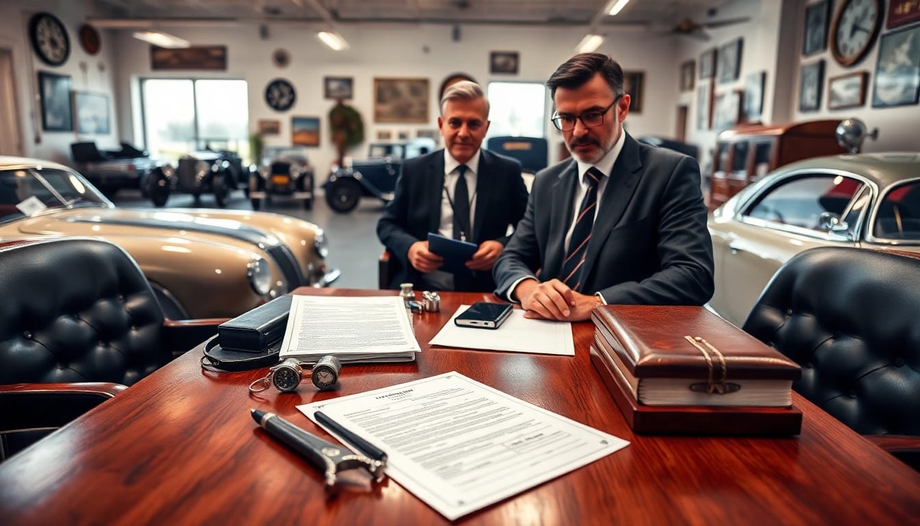 Oldtimer Gutachten Bewertung in einer professionellen Umgebung mit historischem Flair.