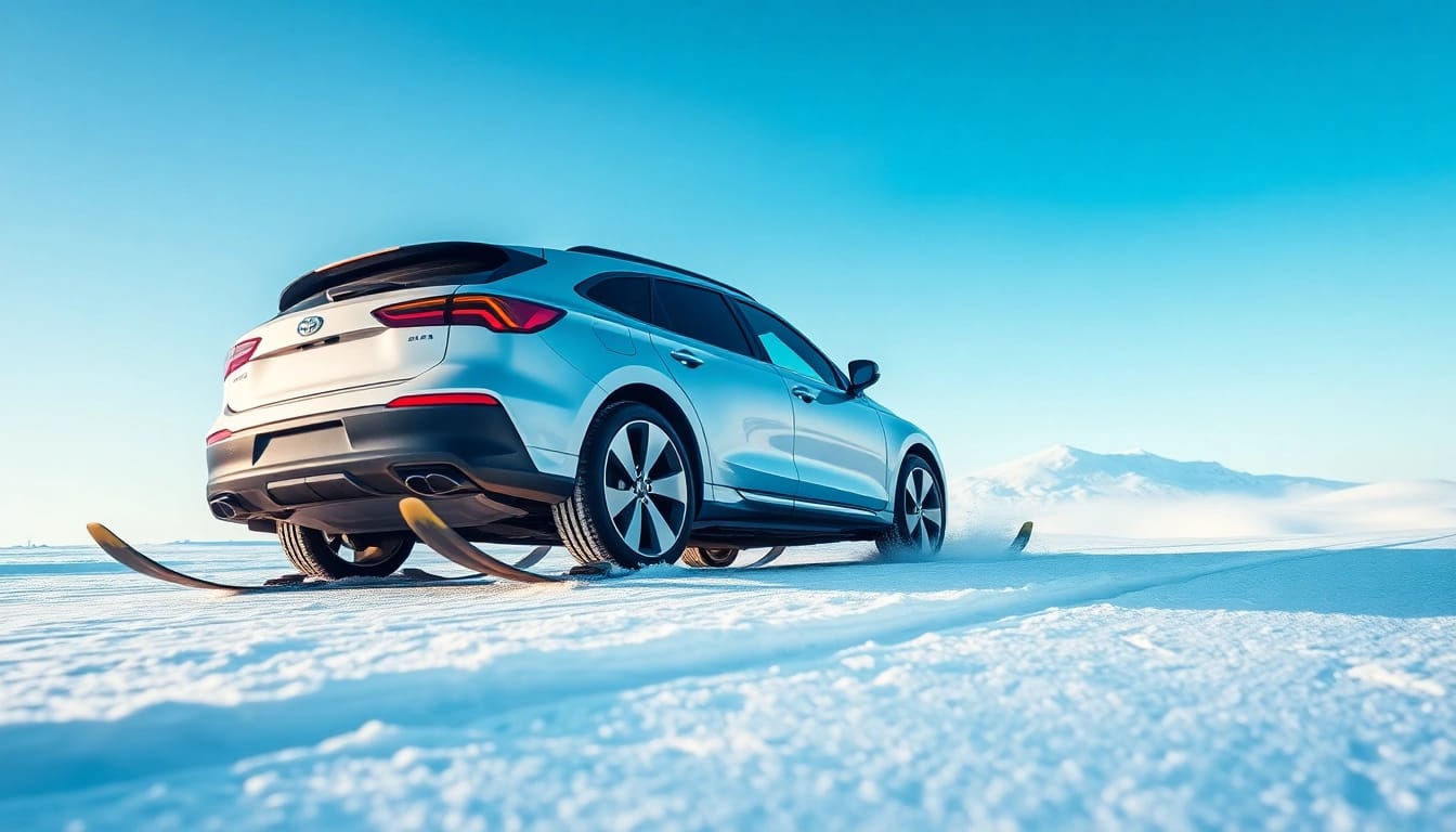 Auto Kufen ermöglichen es Fahrzeugen, mühelos über Schnee zu gleiten.
