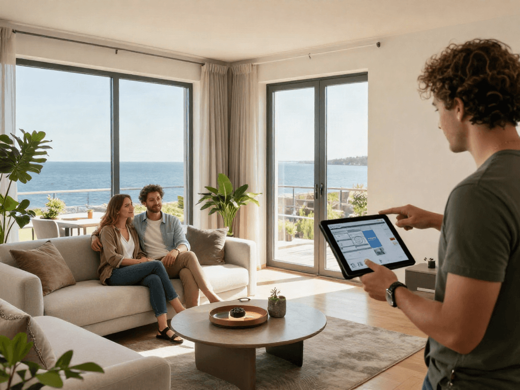 Immobilien Rostock: modernes Apartment mit Blick auf das Meer