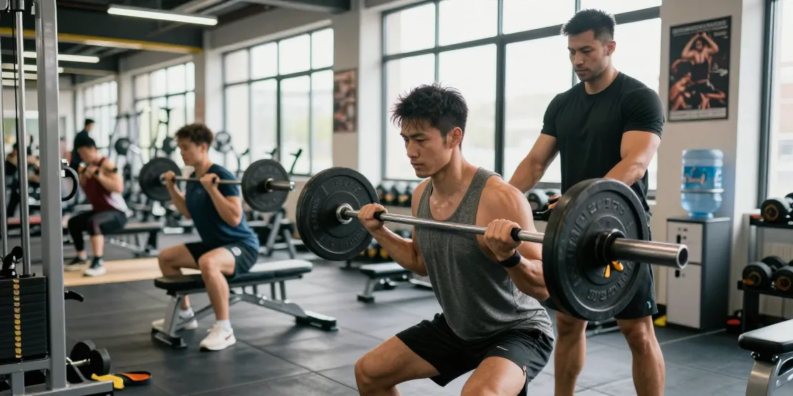 Anabolika-Shop: Bodybuilder trainiert im Fitnessstudio mit Gewichten in dynamischer Atmosphäre