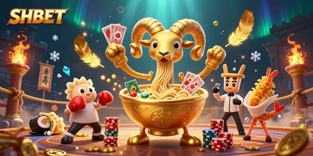 Experience excitement at SHBET with animated casino characters in a dynamic gaming environment.