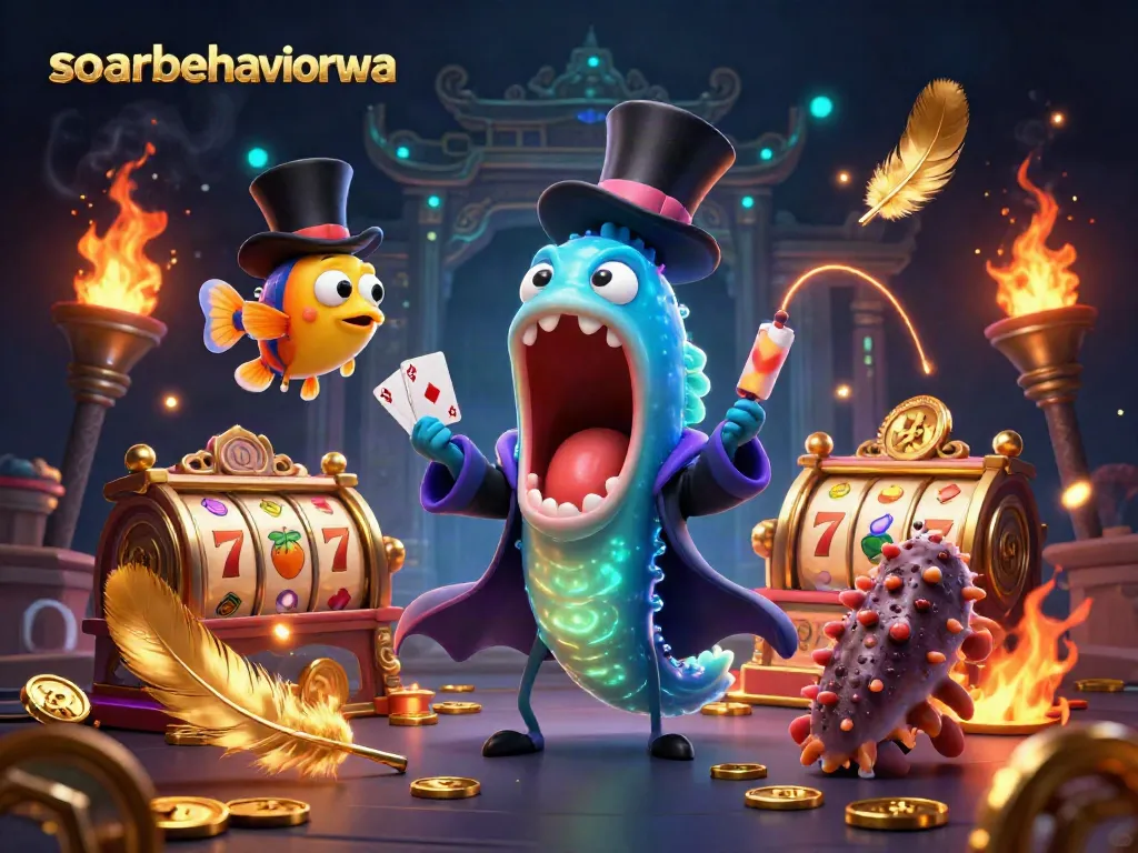 Engage in stunning 3D casino magic with soarbehaviorwa featuring vibrant sea creatures and gambling elements.
