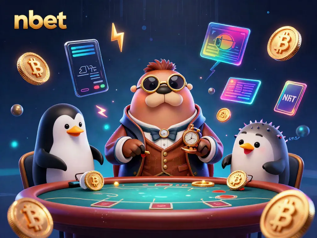 Experience exciting poker games with nbet, featuring whimsical underwater characters and vibrant crypto elements.