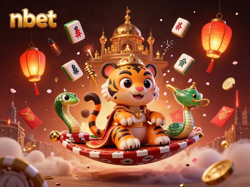 Experience excitement with nbet through a vibrant Arabian Nights-themed casino scene filled with dynamic gaming elements.