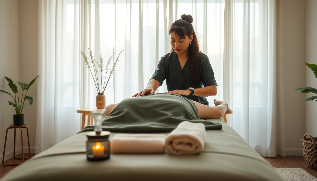 전문 치료사와 함께 편안한 환경에서 평택출장마사지 세션을 즐기고 있는 모습.