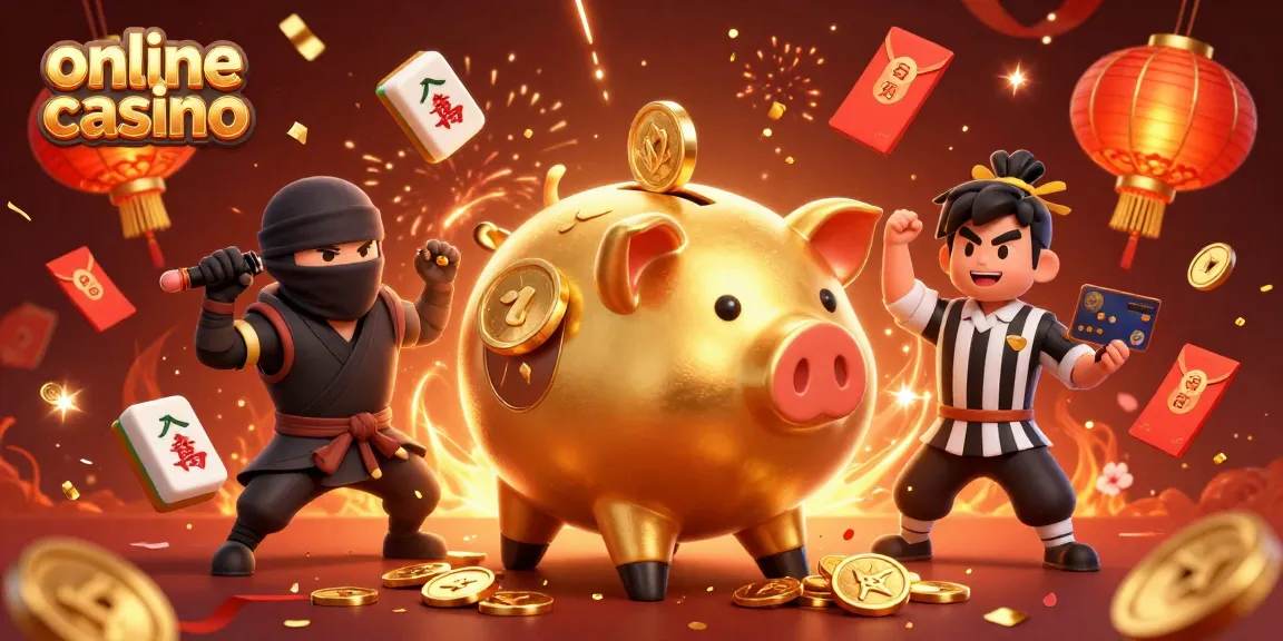 Engage with the online casino world in this vivid 3D illustration, showcasing exciting gaming elements and characters.